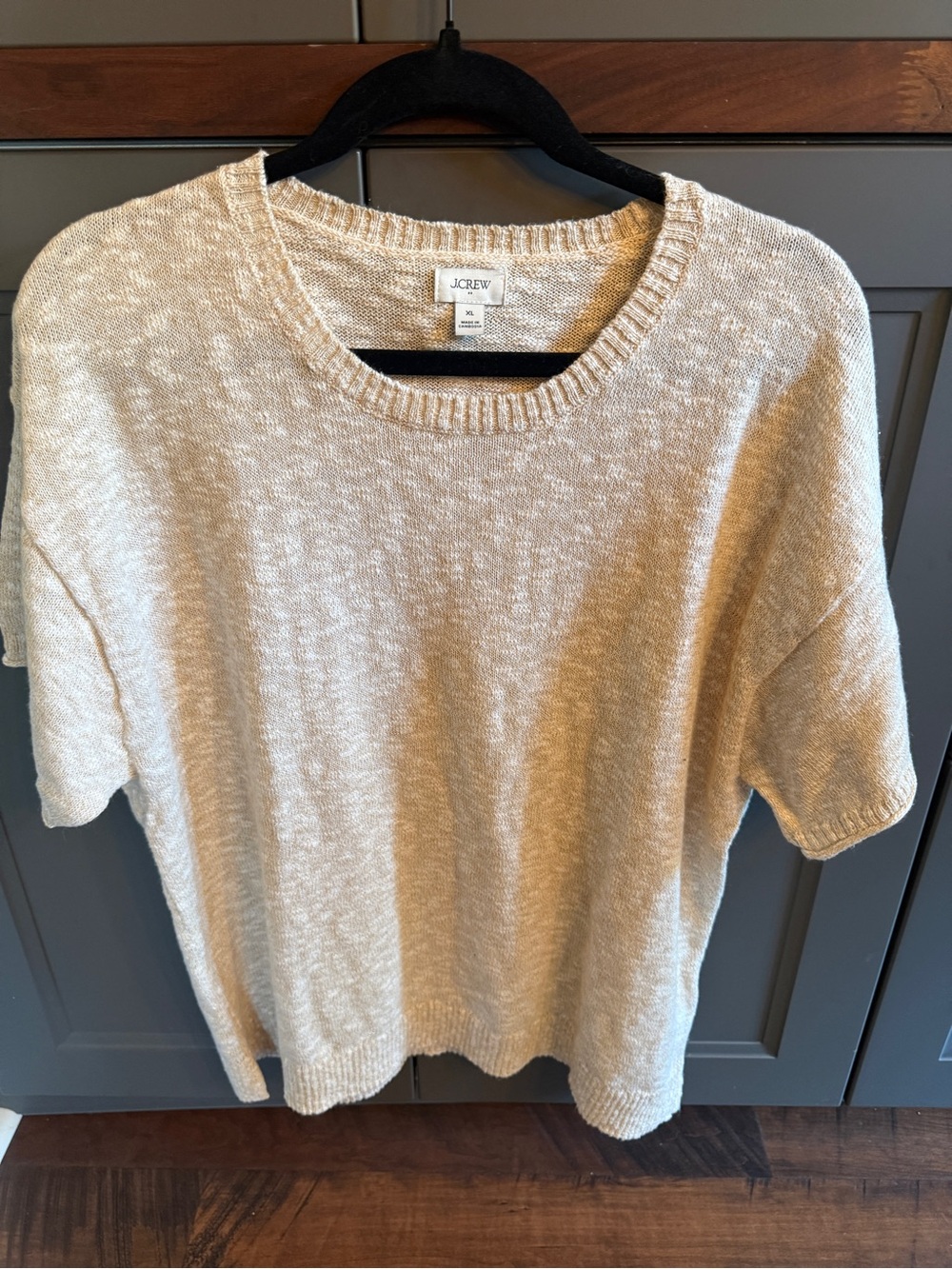 J. Crew Women's Short Sleeve Crewneck Sweater in Oatmeal